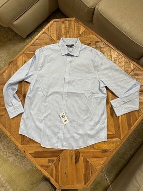 Tommy Hilfiger Blue Check Long-Sleeve Dress Shirt